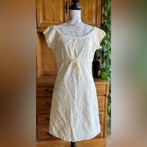 Tommy Hilfiger Vintage Y2K Pale Yellow Embroidered Cotton Lined Sundress Size 6